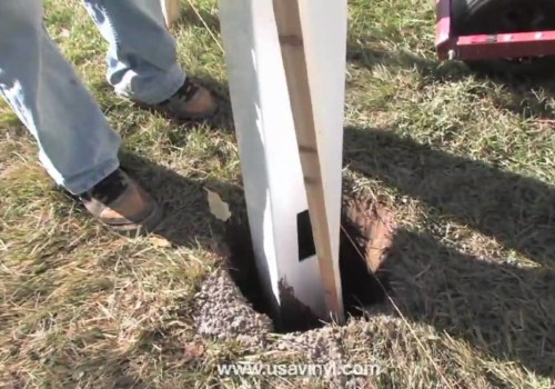 Digging Post Holes and Setting Posts for Vinyl Fence Installation